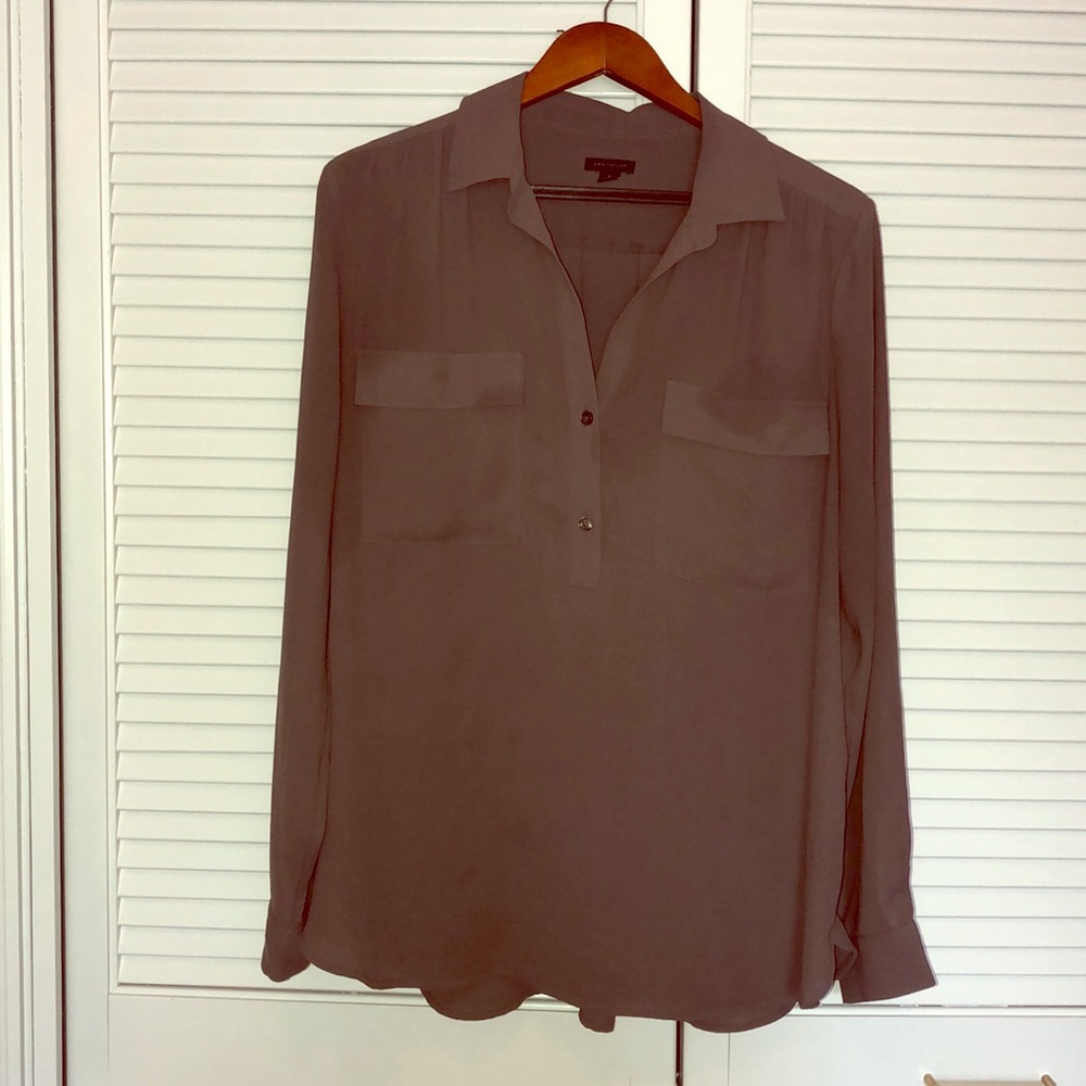 Grey Button Down Blouse